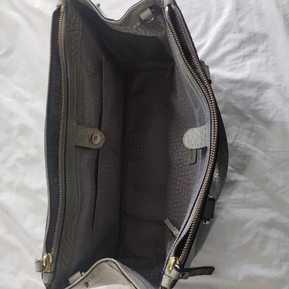 Kate Spade Gray Crocodile-Embossed Shoulder Bag - Picture 13 of 14